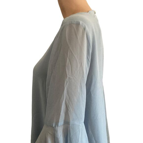 Jennifer Lopez Blouse Womens Small Light Blue Bell Sleeve Lightweight Flowy - Picture 10 of 12